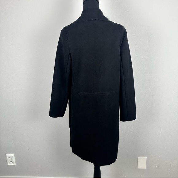 Rielle Open Front Jacket Women Medium Black Faux Suede Stretch Classy Minimalist - Picture 8 of 12